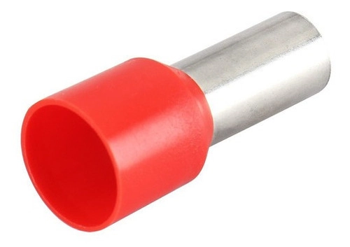 Dmti 10x Kit Terminal Tubular Ilhós 35mm Vermelho Pré Isolado