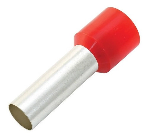 Dmti 20x Kit Terminal Tubular Ilhós 35mm Longos Vermelho Isolado