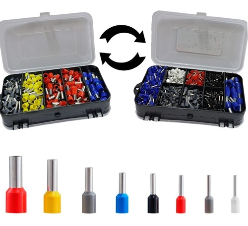 Dmti Caixa Kit Terminal Tubular Ilhós 1,5mm A 6mm Estojo 600pçs