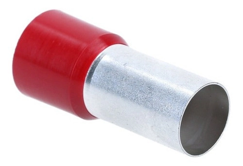 Dmti Kit 100un Terminal Tubular Ilhós 95mm Pré Isolado Vermelho