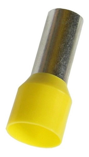 Dmti Kit 50un Terminal Tubular Ilhós 25mm Pré Isolado Amarelo