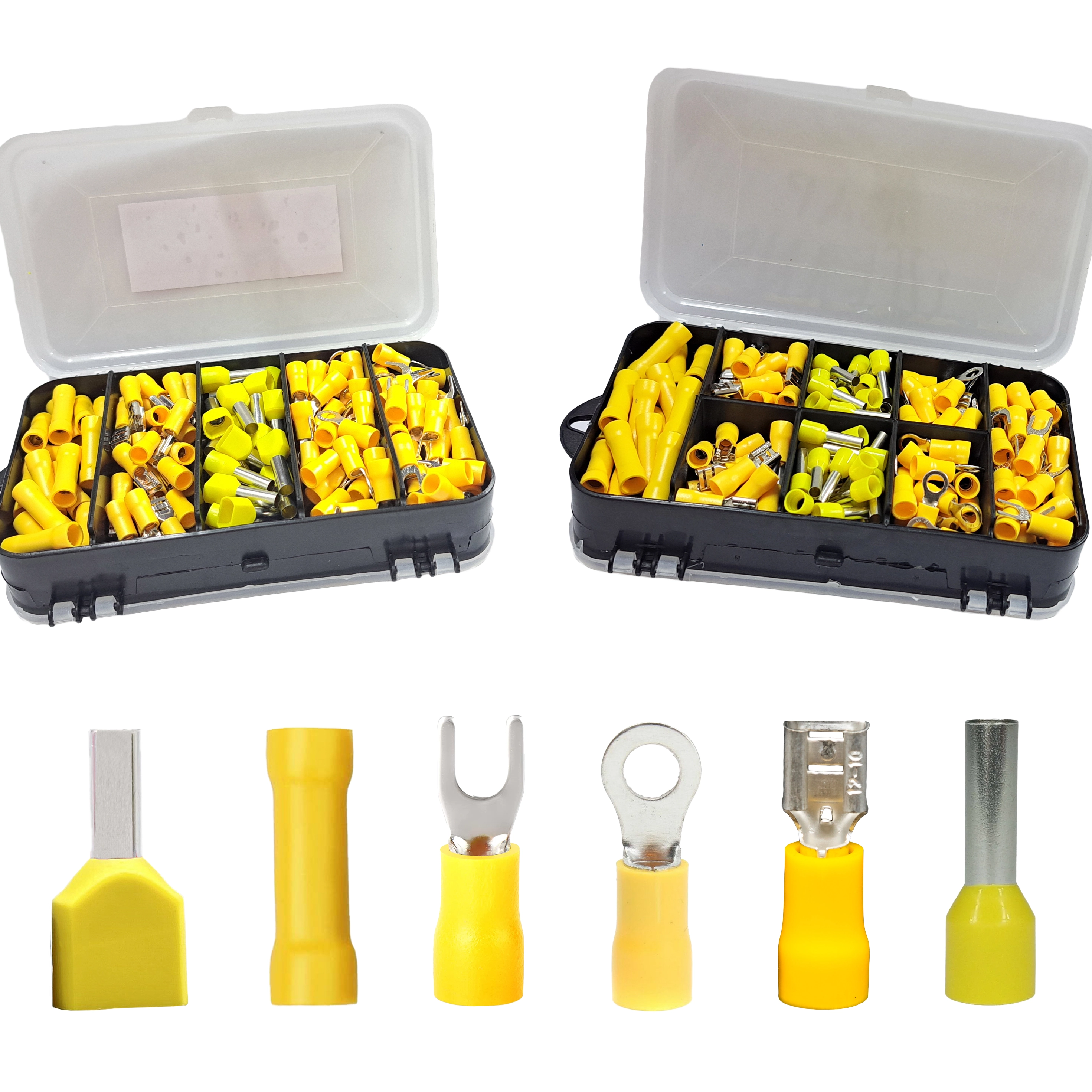Dmti Kit Terminais Elétricos Ilhós, Olhal, Garfo Forquilha, Fêmea E Luva Para Cabos E Fio 4 A 6mm