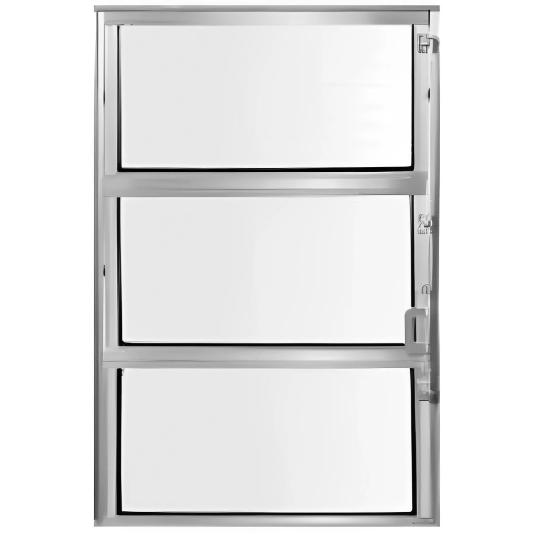 Janela Vitro Basculante 60x40 Alumínio Brilhante Com Vidros