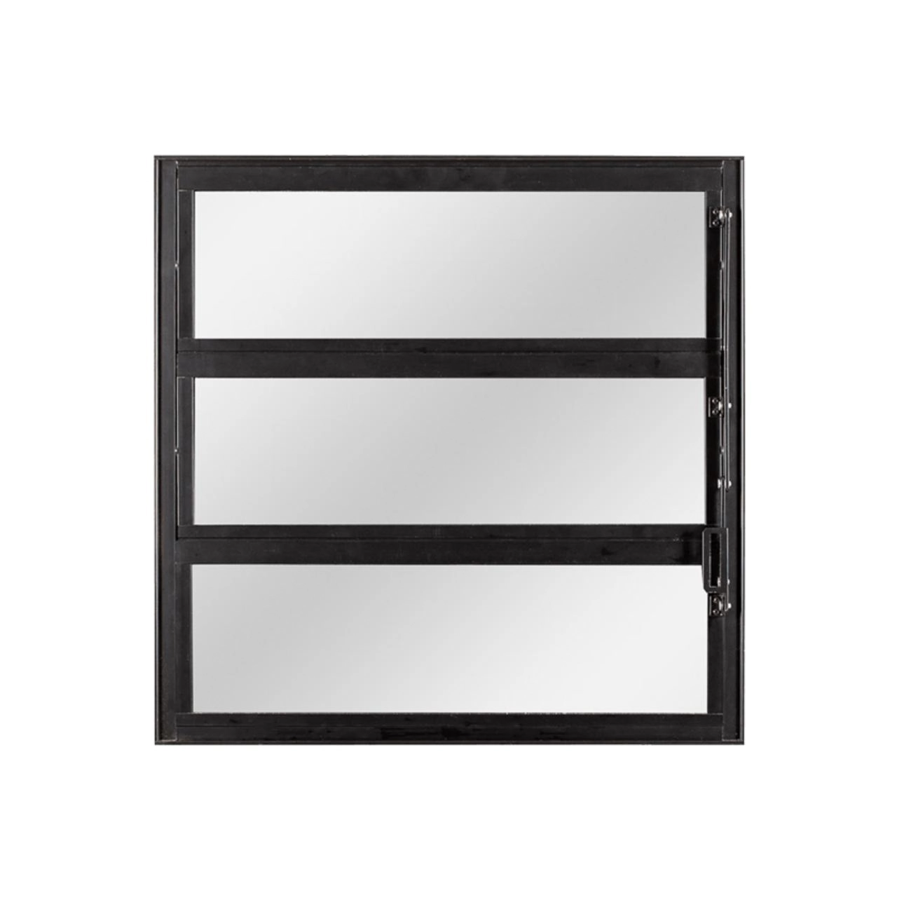 Janela Vitro Basculante 60x60 Alumínio Preto Com Vidros