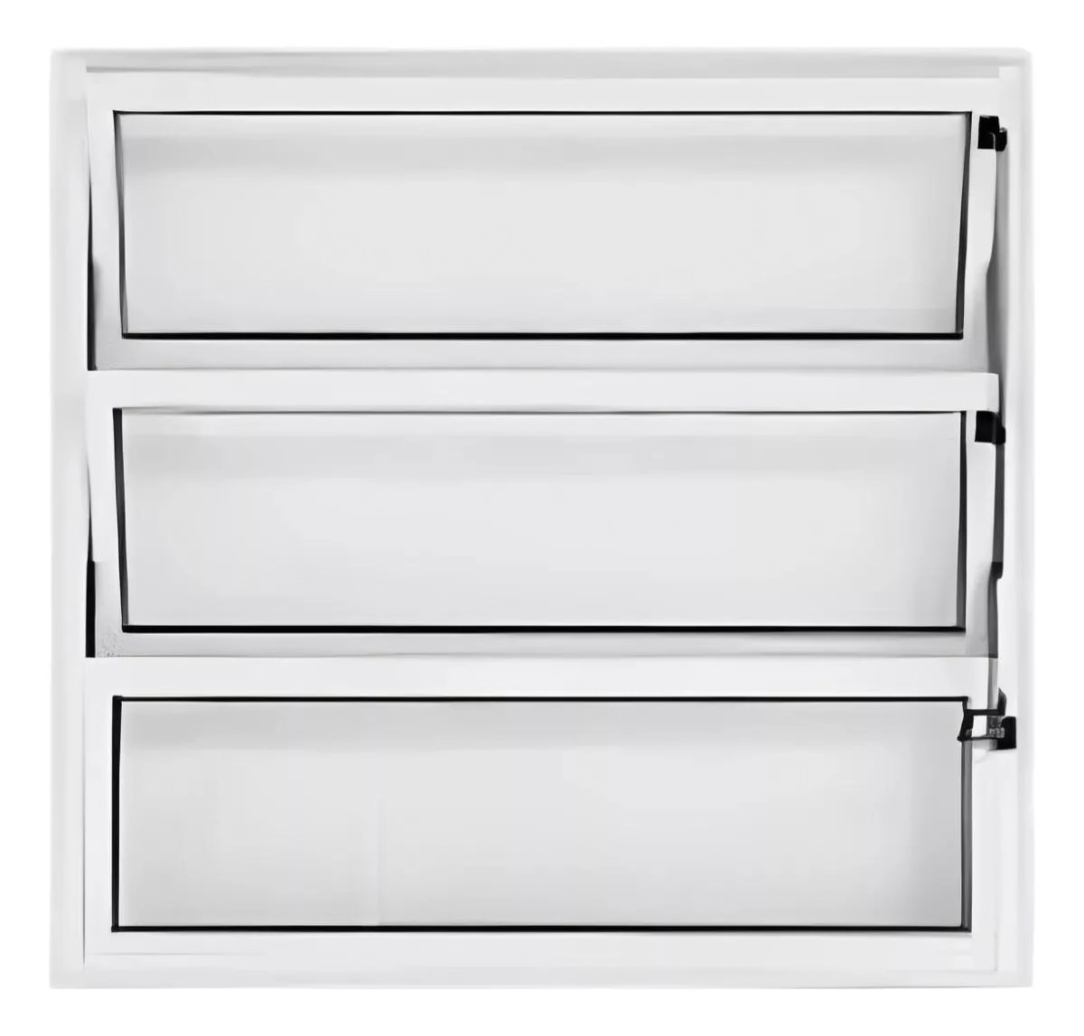 Janela Vitro Basculante 60x60 Alumínio Branco Com Vidros