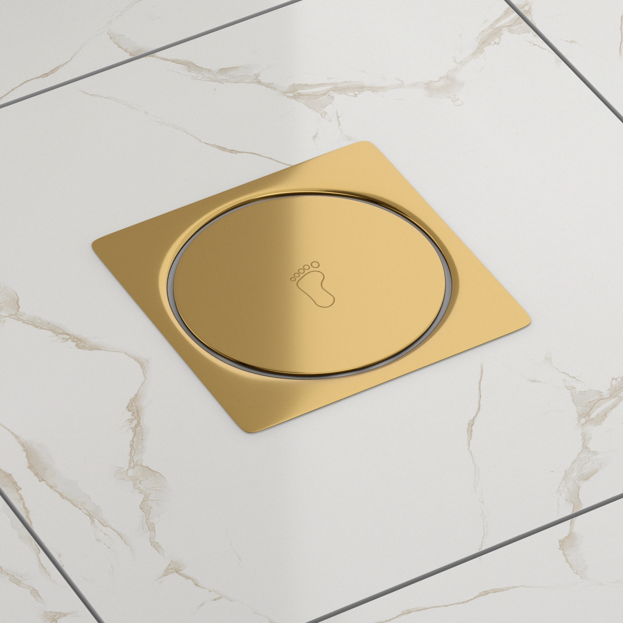 Ralo Click Banheiro Quadrado 10x10 Dourado Gold