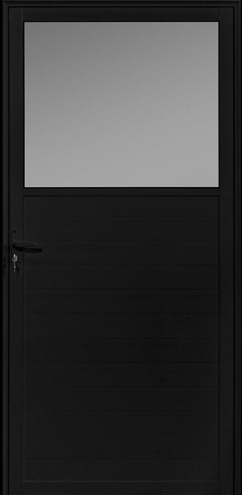 Porta De Alumínio Vidro Fixo Lambril Maxx Preto "d" 210x100