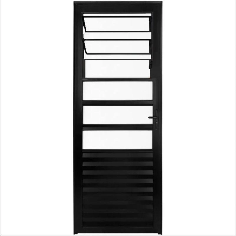 Porta De Alumínio Basculante Preto Maxx Direita - 210x70