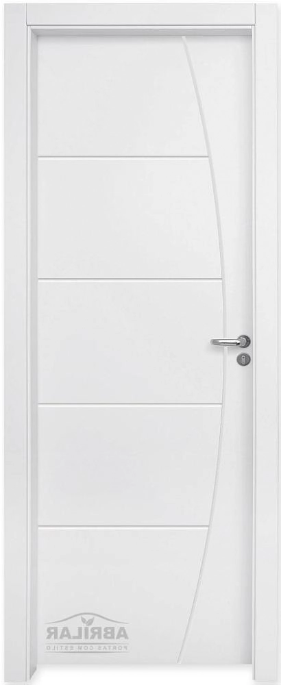 Kit Porta Com Batente Decorada Pintura Uv Branco 210x80 - Esq