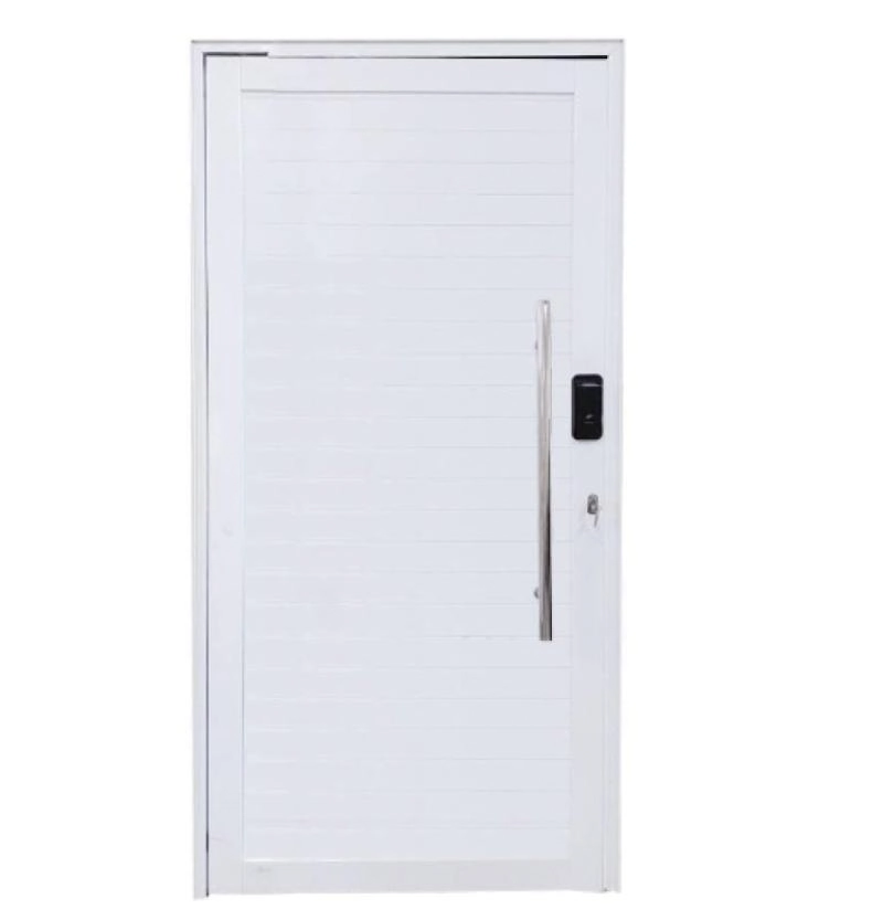 Porta Pivotante Alumínio Maxx Branco Com Fechadura Digital Esquerda - 210x100