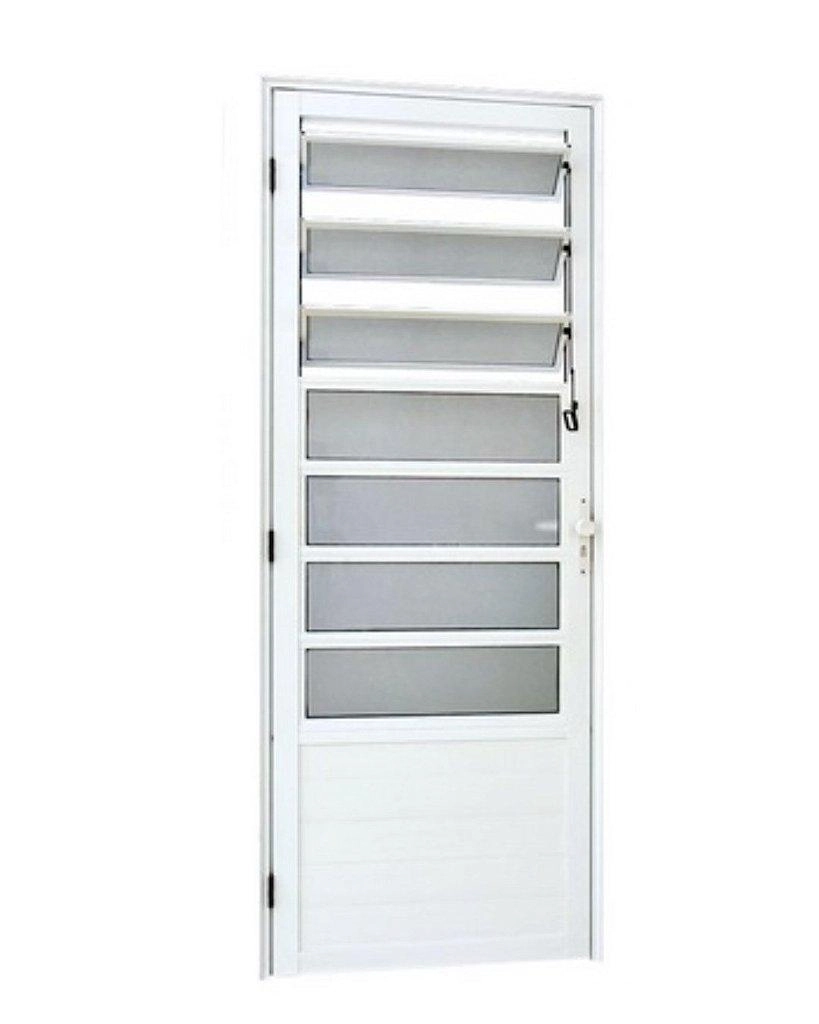 Porta De Alumínio Basculante Branca Maxx Direita - 210x85