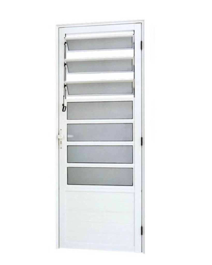 Porta De Alumínio Basculante Branca Maxx Esquerda - 210x85