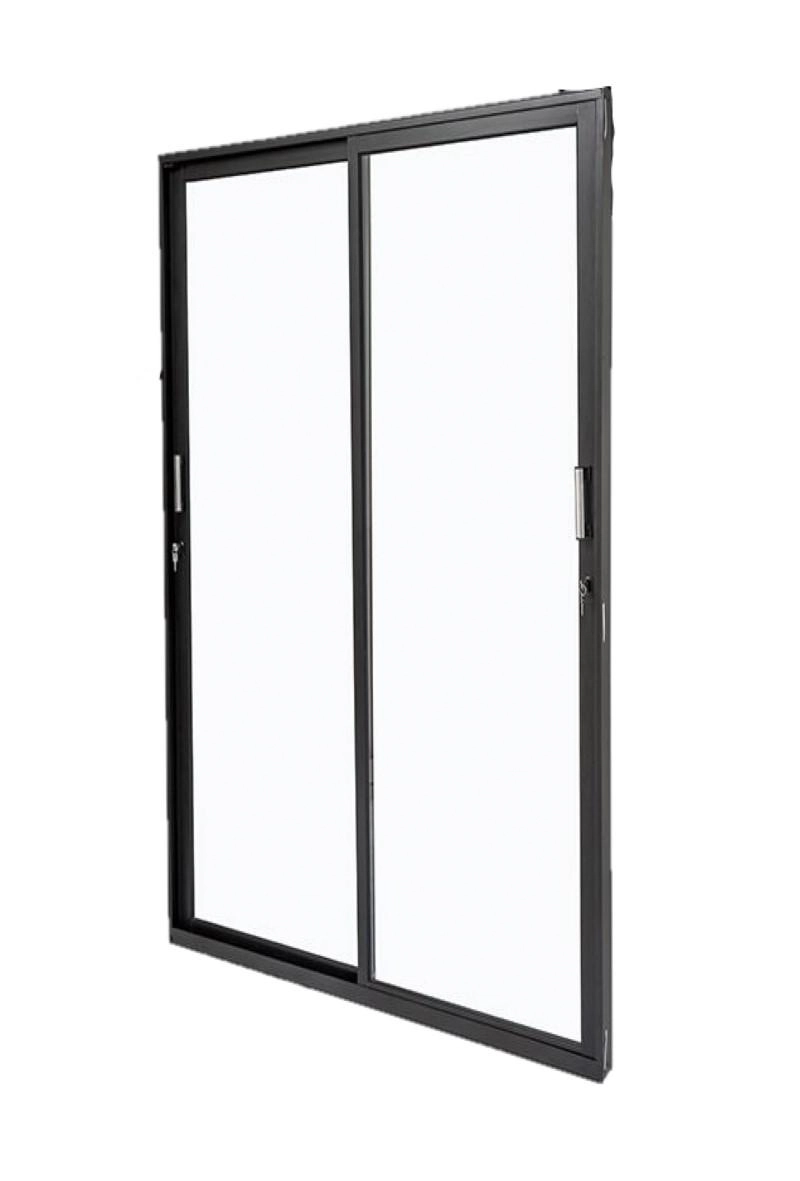 Porta De Correr Em Alumínio 02 Folhas Móveis Vidros Temperados - 210x160