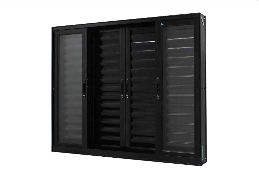 Janela De Alumínio Veneziana 06 Folhas Preto Maxx - 100x160