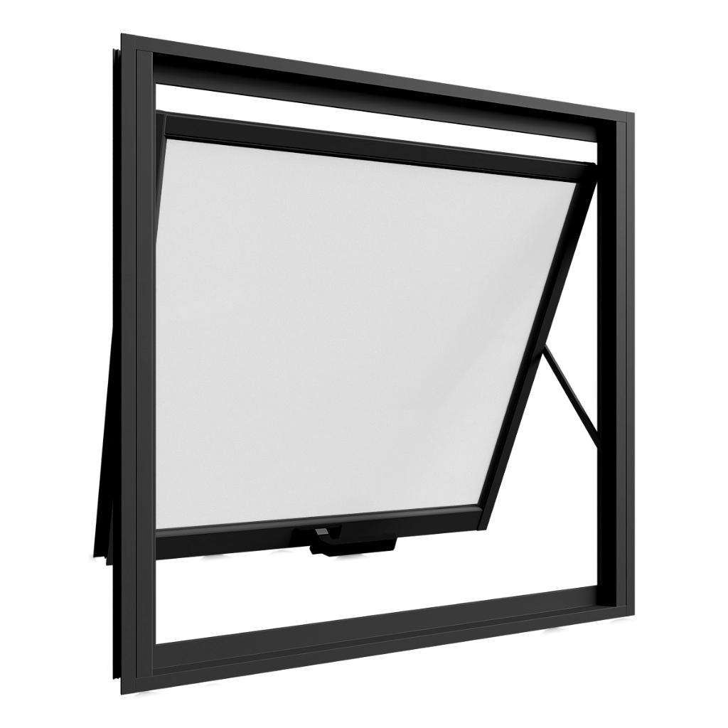 Janela Maxim Ar Alumínio Premium Vidro Liso Preto - 60x60