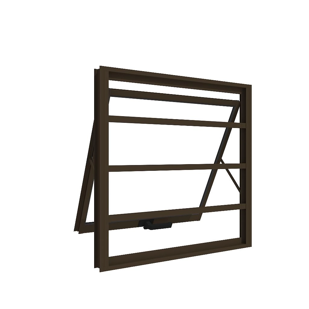 Janela Maxim Ar Alumínio Premium Com Grade Horizontal Bronze - 60x80