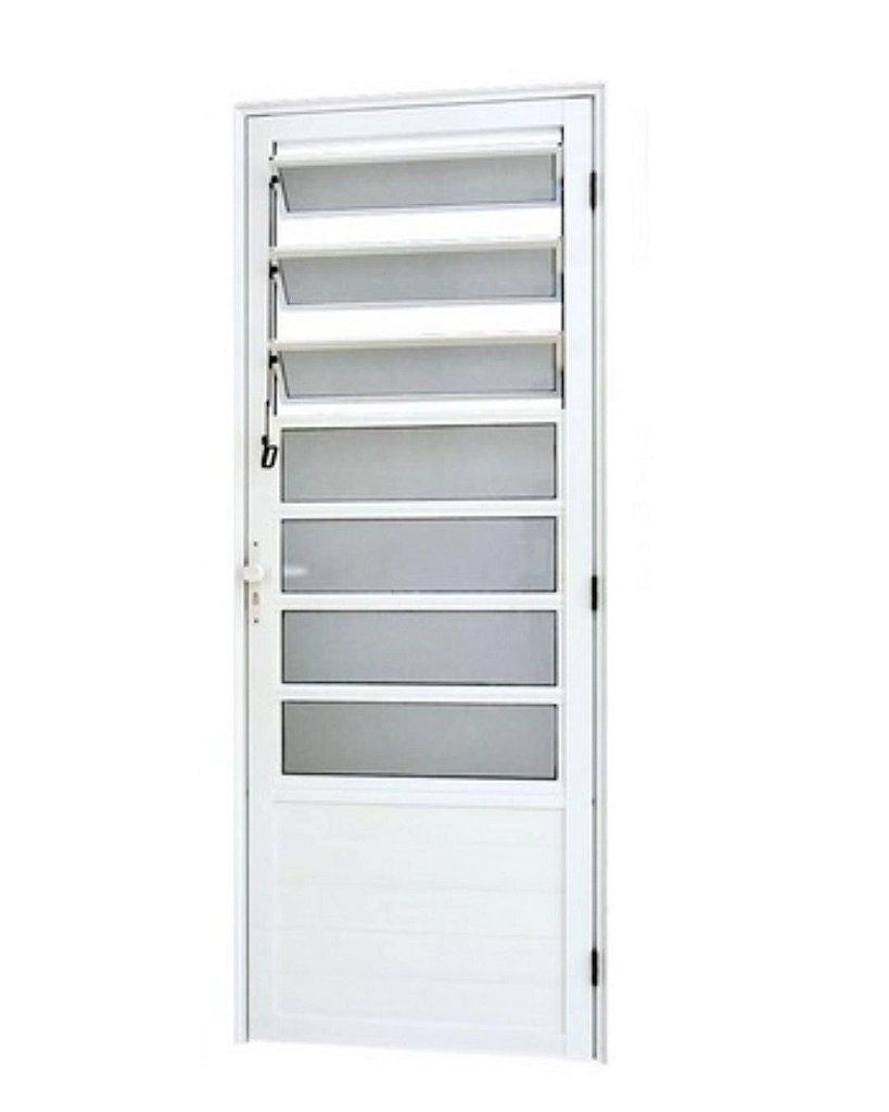 Porta De Alumínio Basculante Branca Maxx Esquerda - 210x90