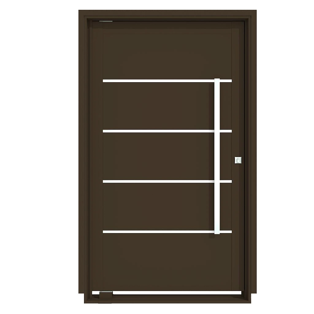 Porta Pivotante De Alumínio  Bronze Termoacustica Esquerda - 220x100