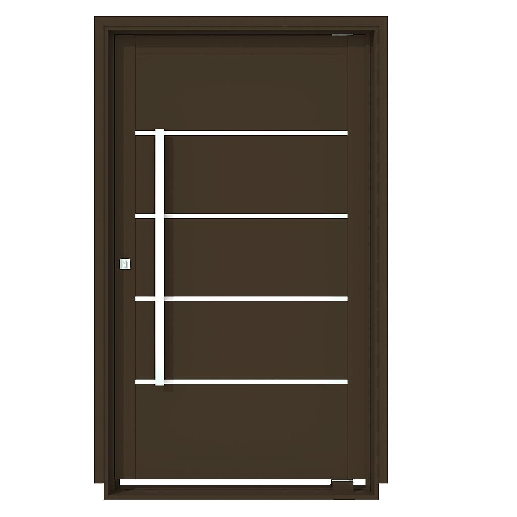 Porta Pivotante De Alumínio  Bronze Termoacustica Direita - 220x100