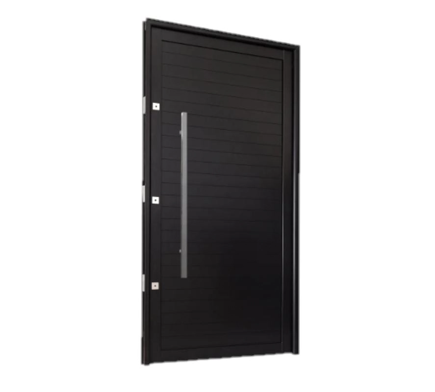 Porta Pivotante Em Alumínio Premium Preto Direita - 220x120