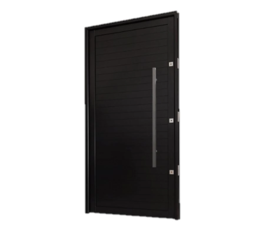 Porta Pivotante Em Alumínio Premium Preto Esquerda - 220x120