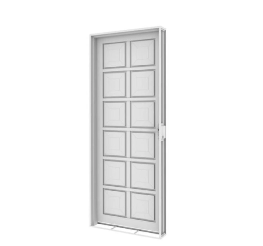 Porta Almofada De Aço Galvanizado Dupla Branco Esquerda - 215x85