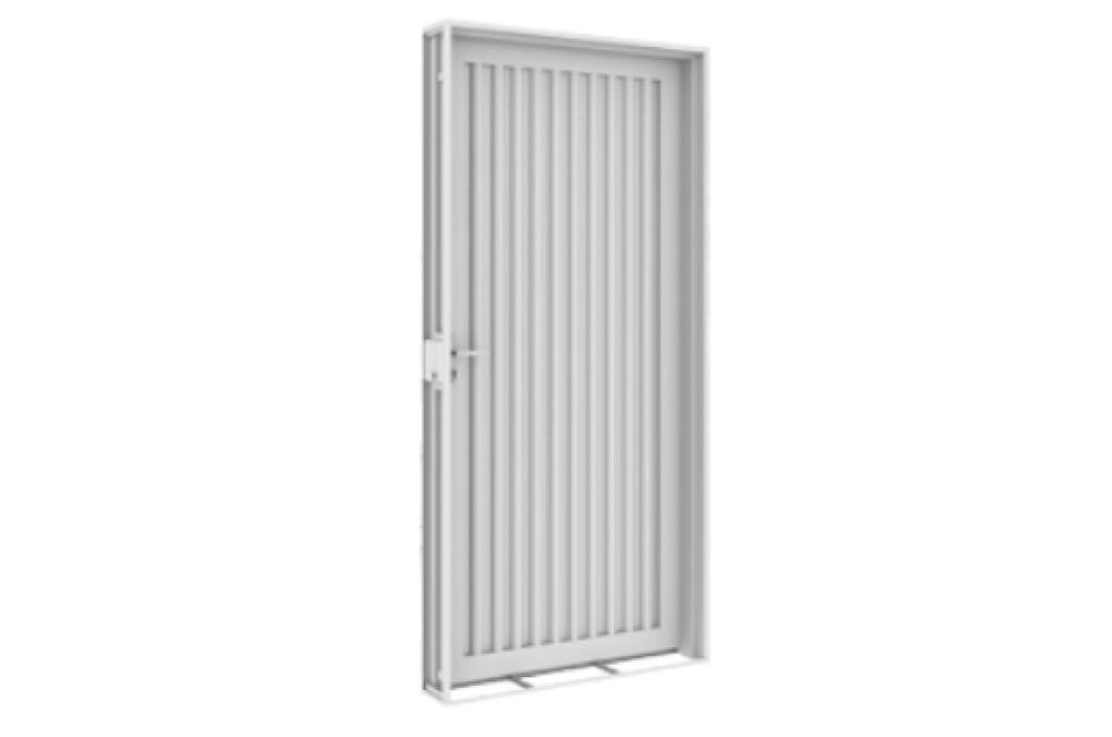 Porta Canaletada De Aço Galvanizado Branco Direita - 215x100