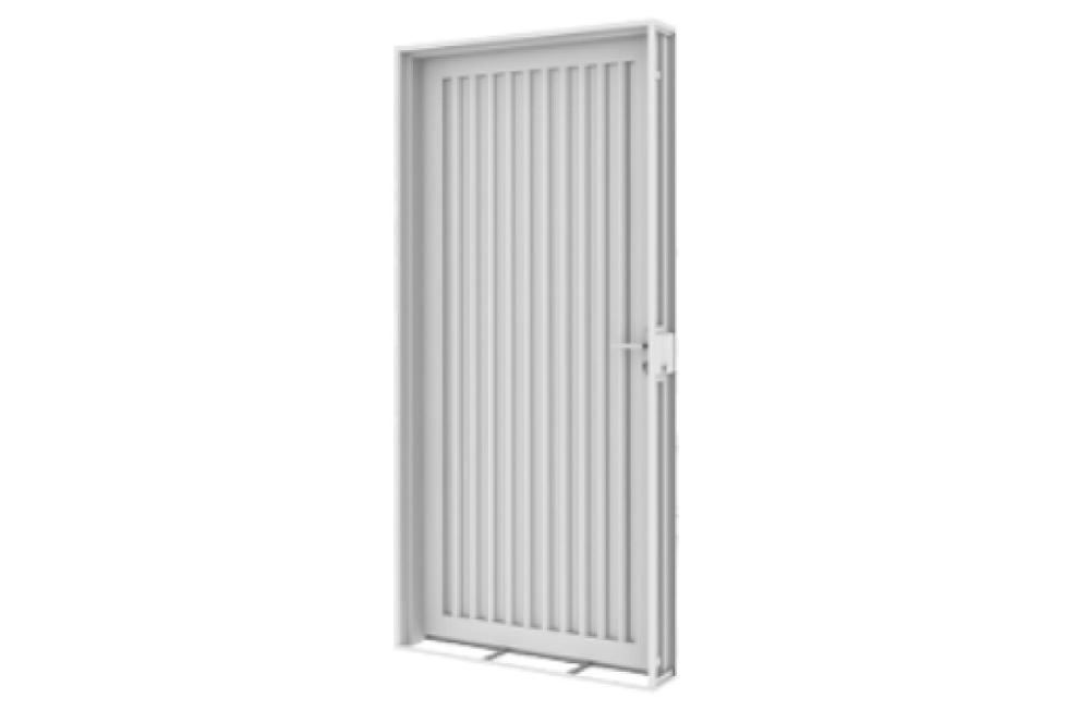 Porta Canaletada De Aço Galvanizado Branco Esquerda - 215x100