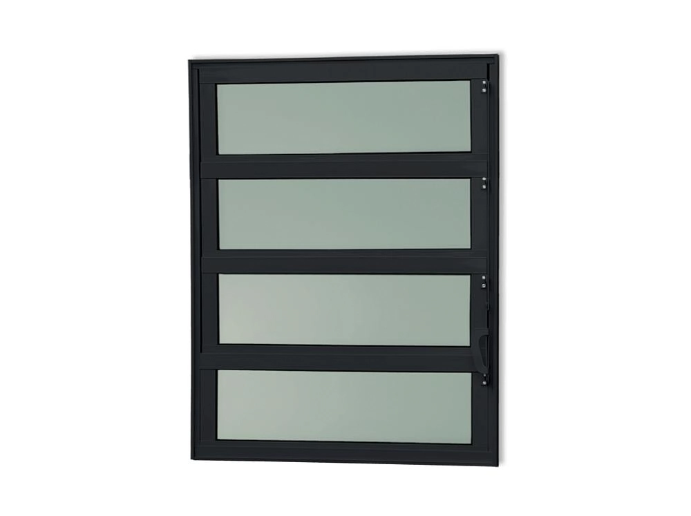 Vitro Basculante De Alumínio Preto Vidro Boreal - 80x80
