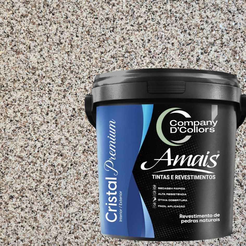Revestimento Textura Pedras Naturais - Café Branco 23kg Cristal Amais