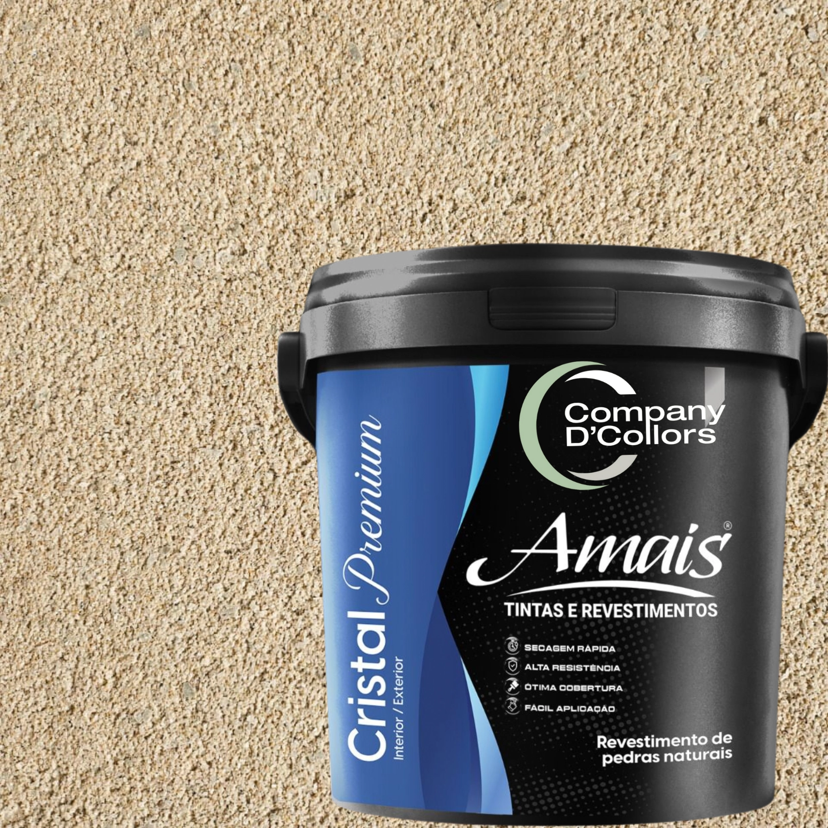 Revestimento Textura Pedras Naturais - Travertino 23kg Cristal Amais