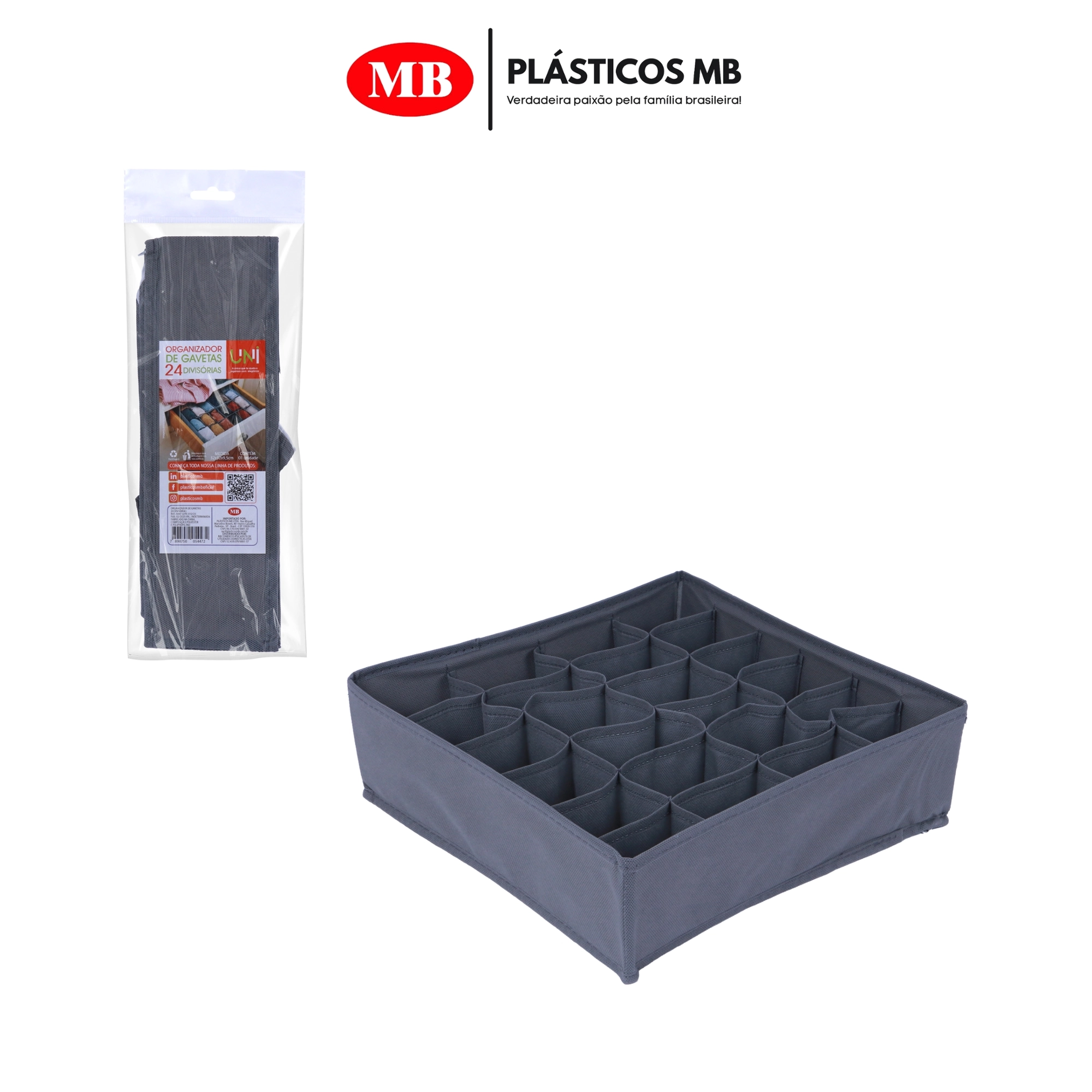 Organizador De Gaveta Mb 24 Div 32x32x9,5cm
