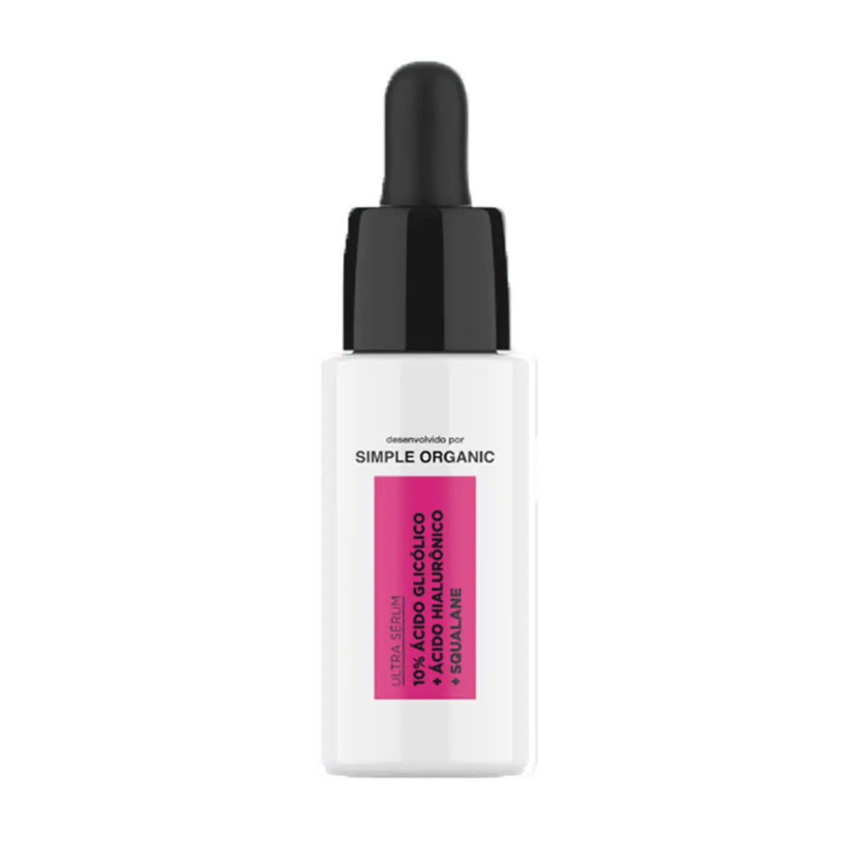 Sérum Facial Simple Organic Ácido Glicólico + Ácido Hialurônico + Squalane 30ml