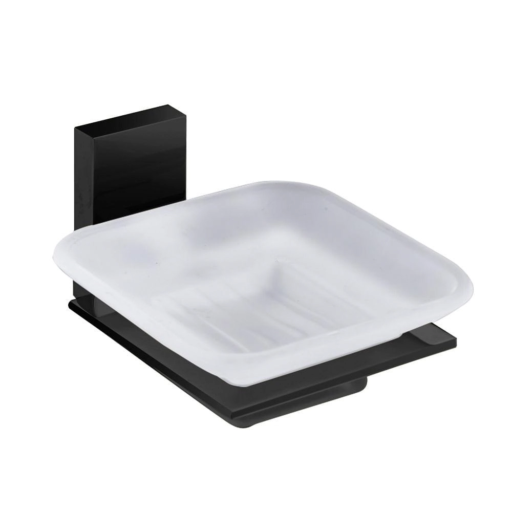 Saboneteira Com Vidro Dax Havel Black Dax-2011-hv-bl