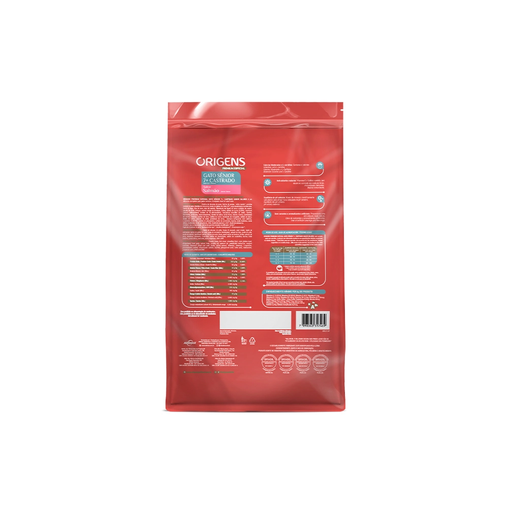 Origens Gato Senior 7 Castrado Salmao 10,1kg
