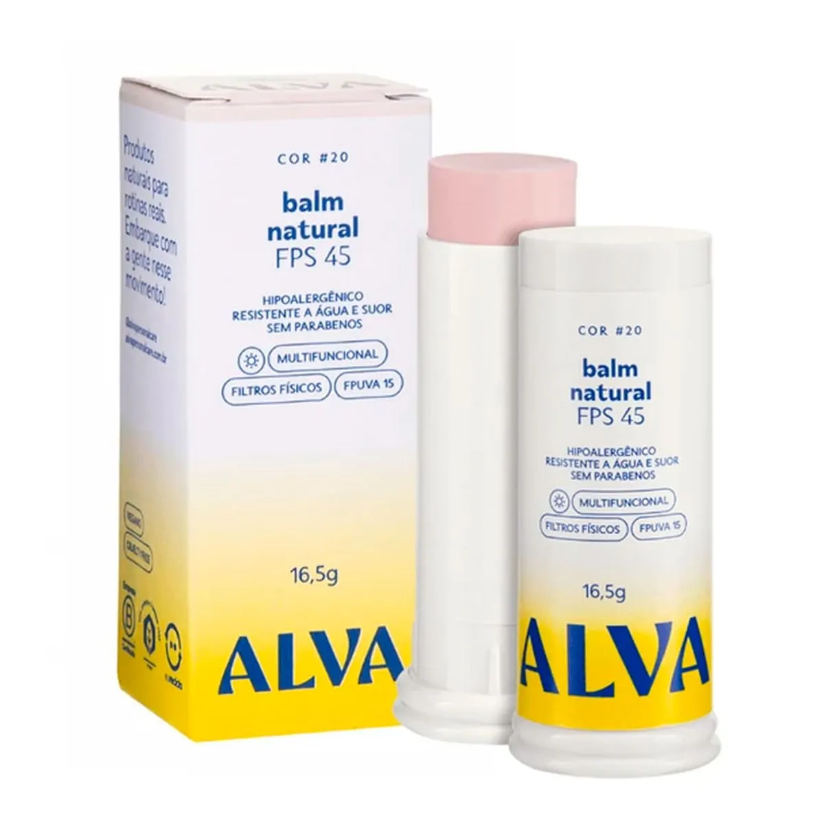 Balm Natural Fps 45 Cor Base 20 Alva Personal Care