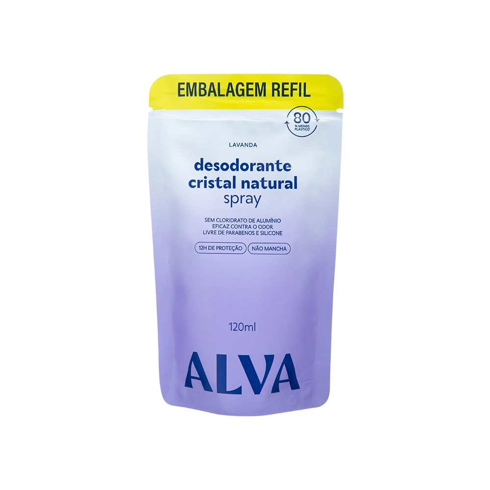Desodorante Alva Spray Cristal Natural Lavanda Vegano 120ml