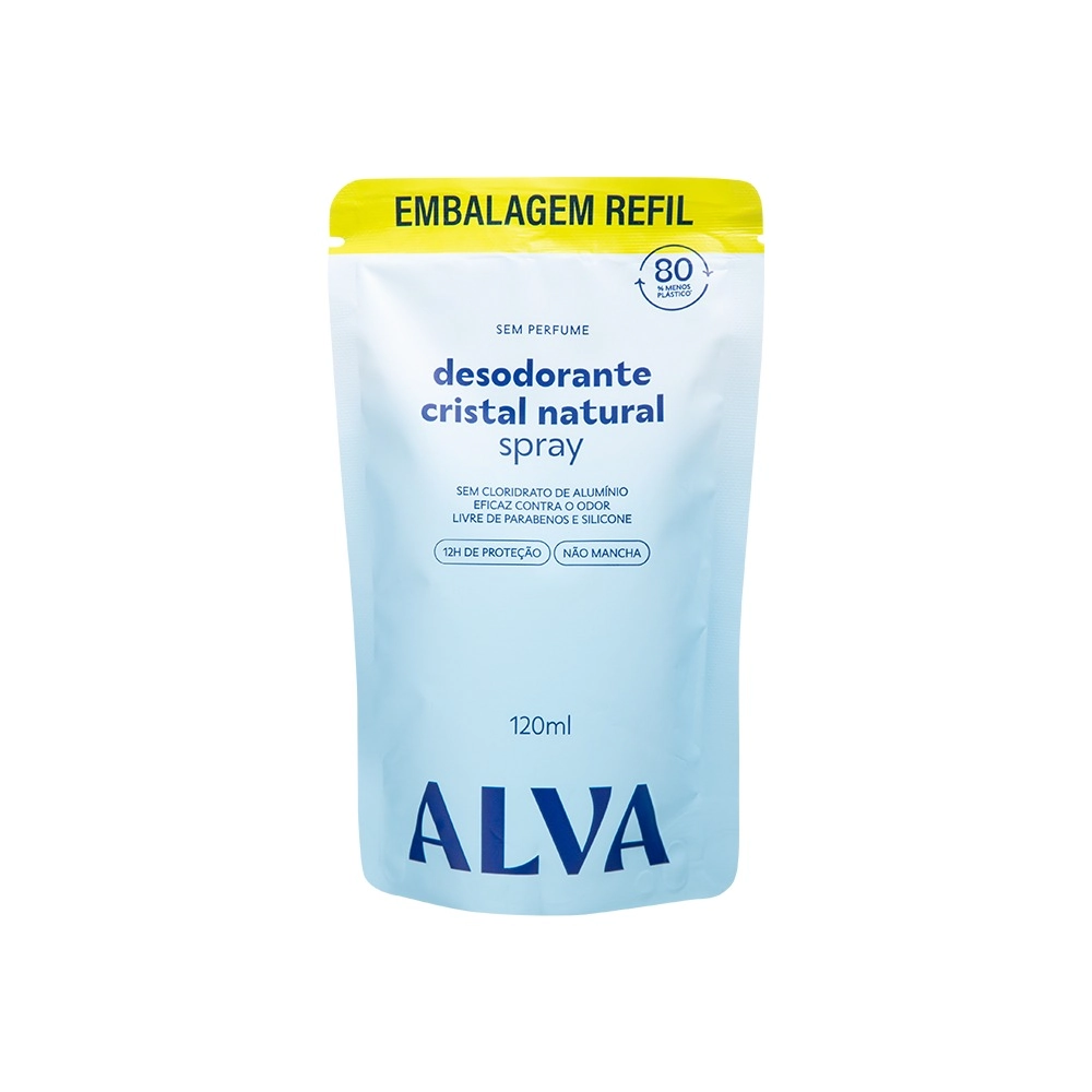 Desodorante Alva Spray Cristal Natural S/perfume Vegano 120ml
