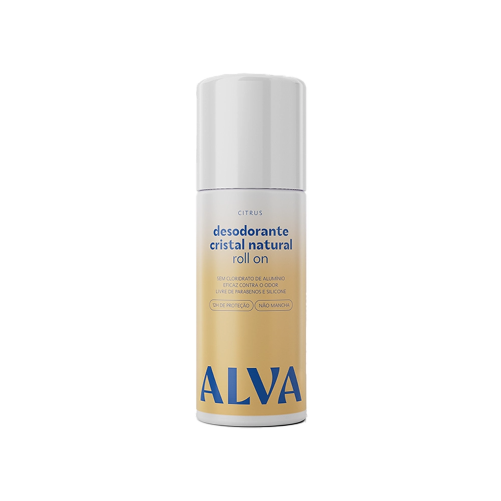Desodorante Alva Roll On Cristal Natural Citrus Vegano 70ml
