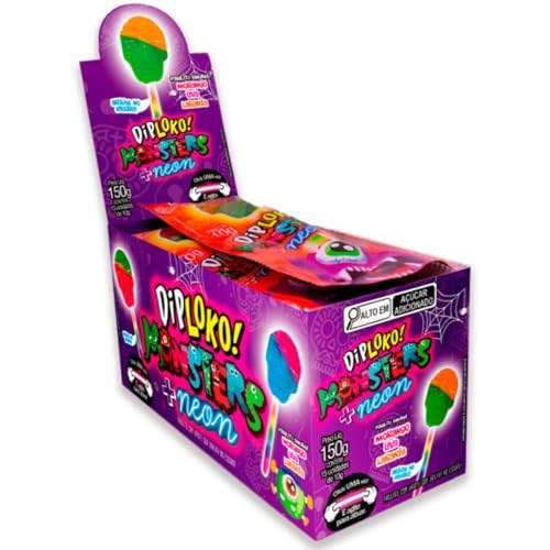 Pirulito Diploko Neon Monsters Caveira 10g