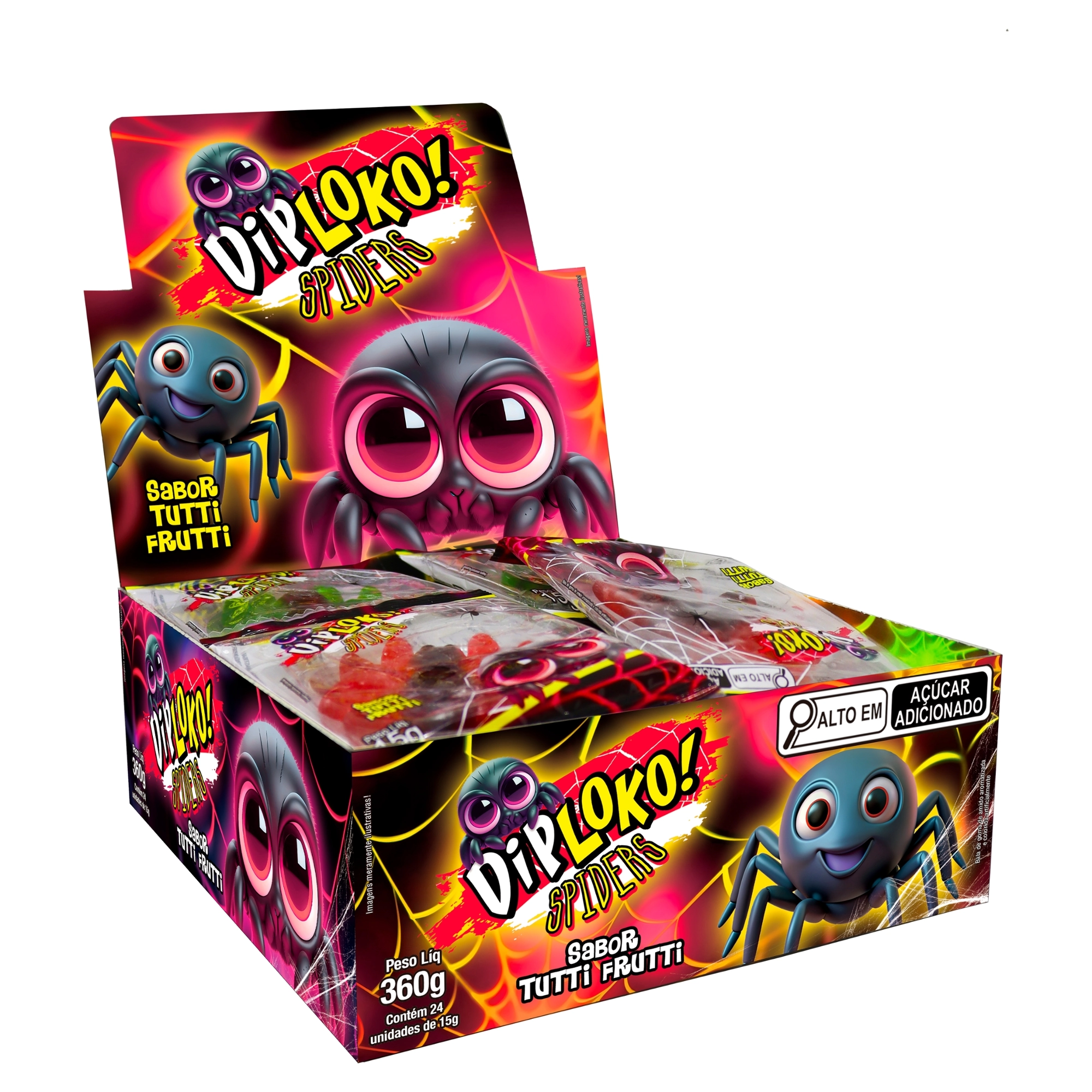 Bala Gelat Diploko Spiders Tutti Frutti 15g