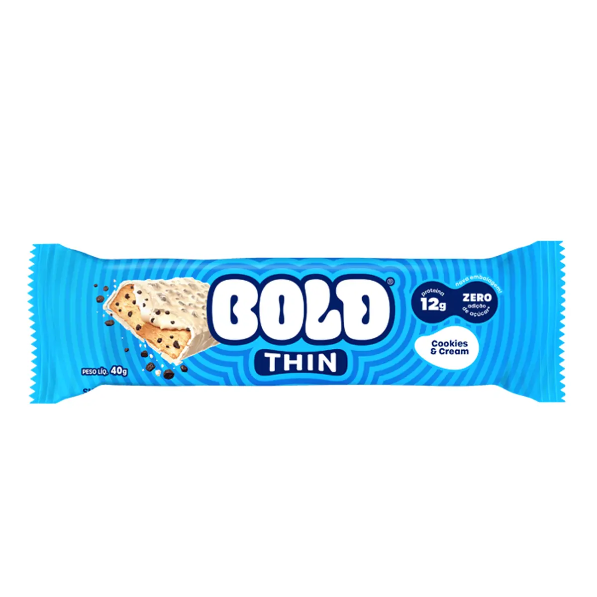 Barrinha Thin Cookies Cream 40g Bold Snacks