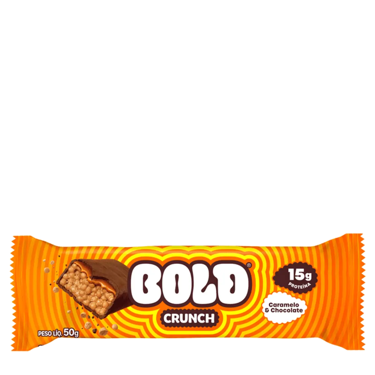 Barra De Proteína Caramelo Chocolate Bold Crunch Pacote 50g