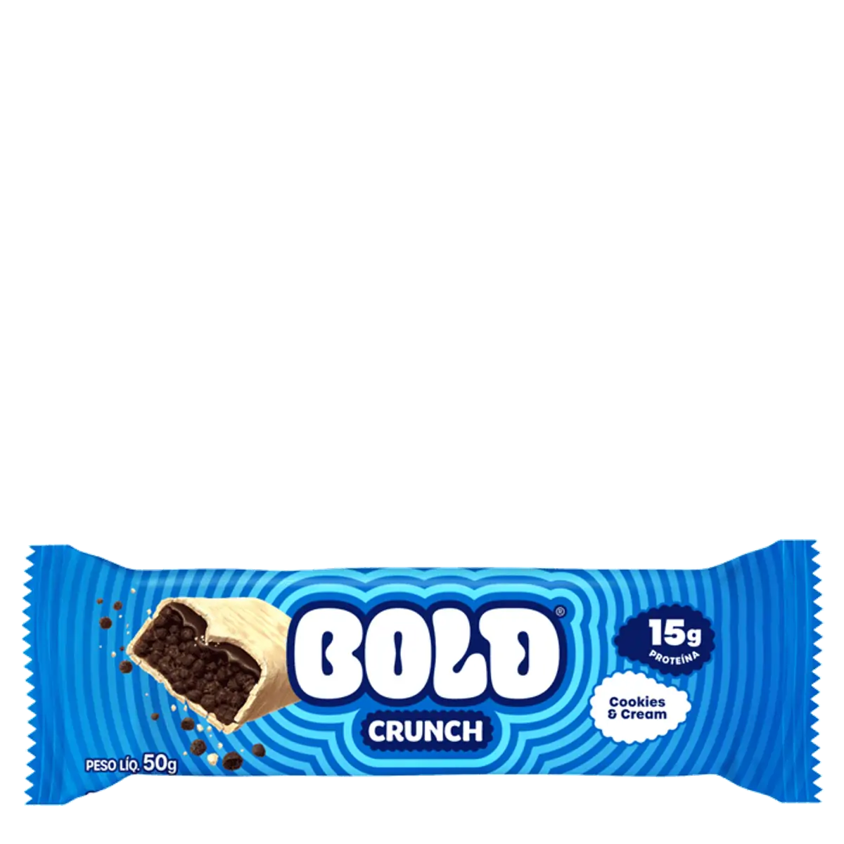 Barra De Proteína Cookies Cream Bold Crunch Pacote 50g
