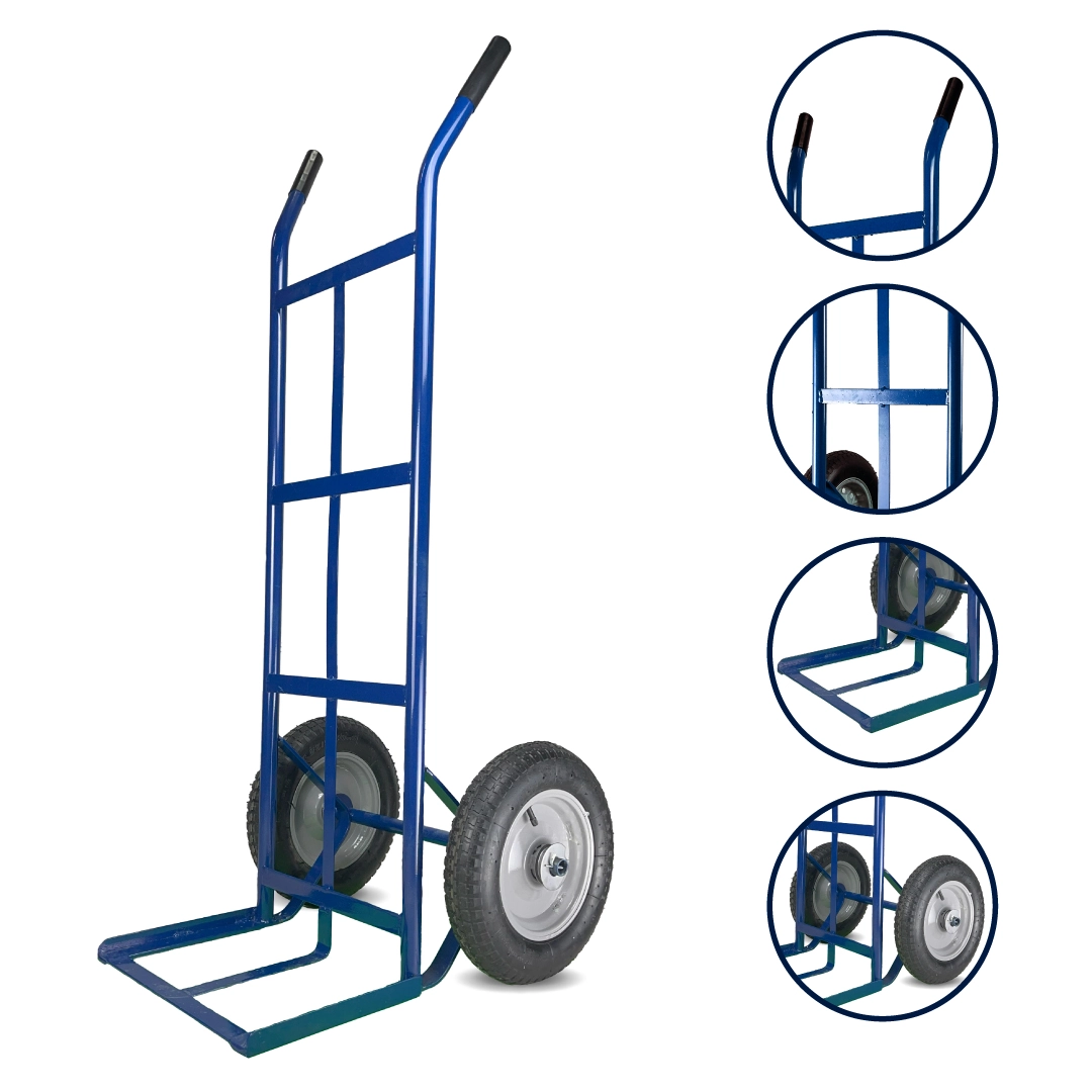 Carrinho De Cargas Armazém Transporte 350kg Azul Reforçado