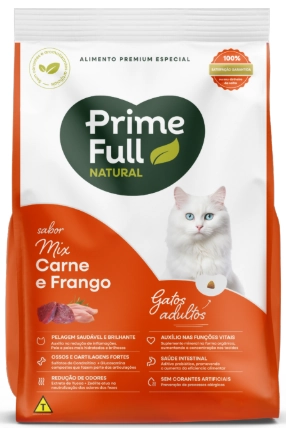 Racao Gatos Prime Full 900g Especial Adulto Carne E Frango