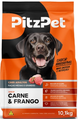 Racao Caes Pitz Pet 10,1kg Adulto Carne