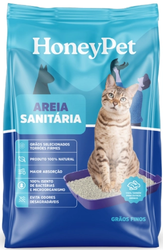 Areia Sanitaria Gatos Honey Pet 4kg