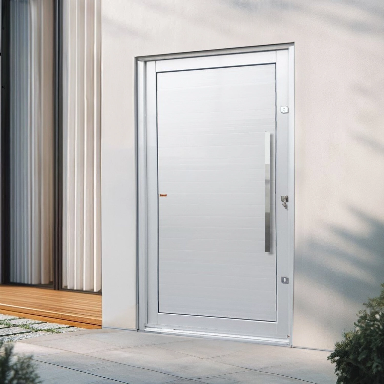 Porta Pivotante Lambril Com Puxador Lado Esquerdo Elite 240x130 Branco