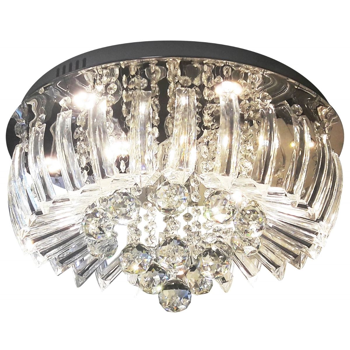 Plafon Cristal Sobrepor Athena Led Integrado 24w Luz Branca 6500k Bivolt Cromado Luz Branca 6500k 110v/220v - Bivolt